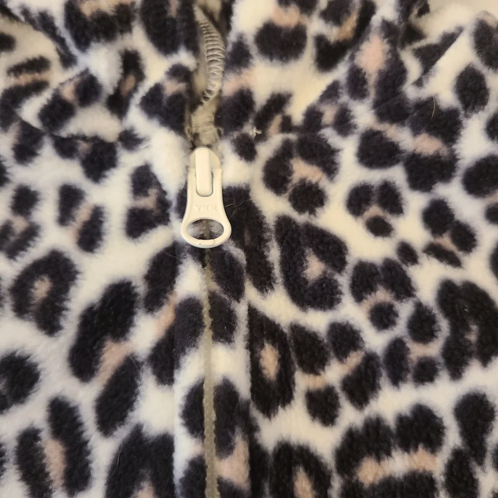 Jacket Hoodie Toddlers‎ Plush Leopard Peplum With Ears Zipper 18-24 Months